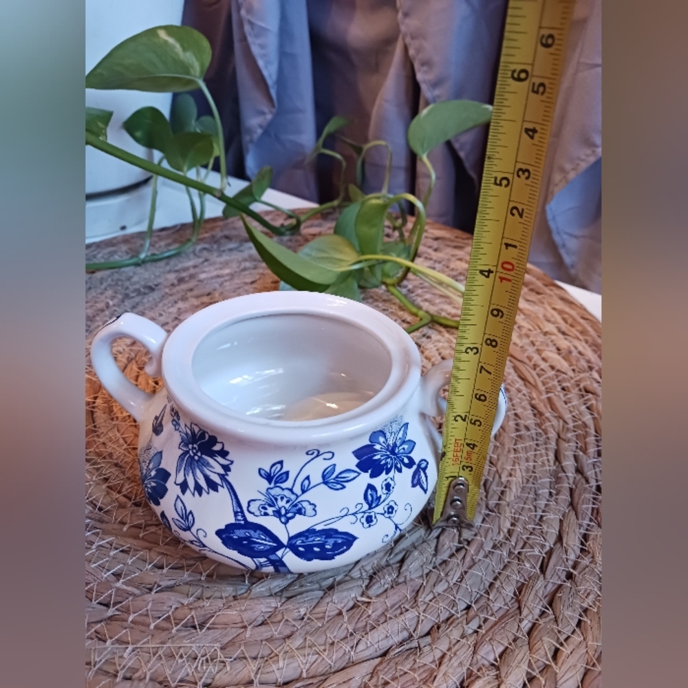 Vintage Blue Nordic Blue Onion Ironstone Lidded Sugar Bowl 1960s J&G Meakin - Picture 8 of 11